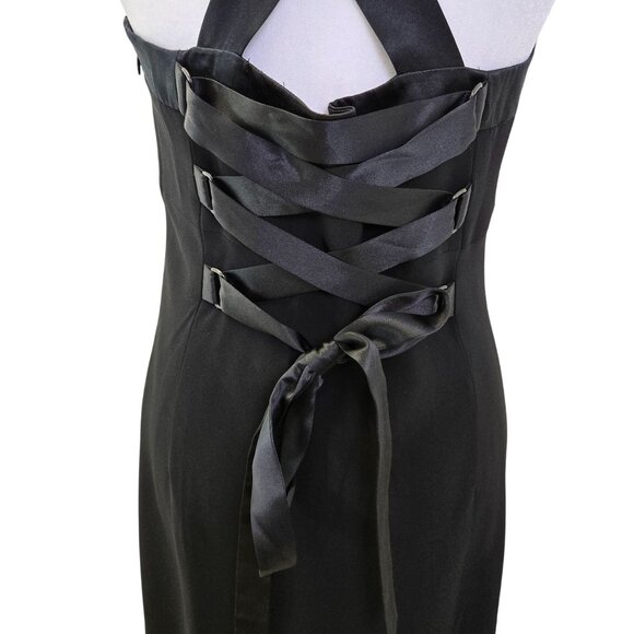 Lafayette 148 New York Fit & Flare Corset Back Midi Dress Size 6 - Picture 6 of 8